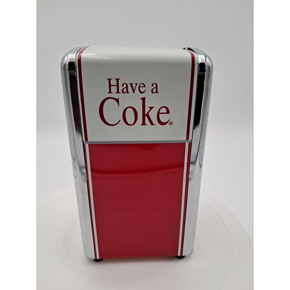 Reproduction Coca Cola Napkin Holder-chrome Has Some Marks. Needs Polished